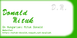 donald mituk business card